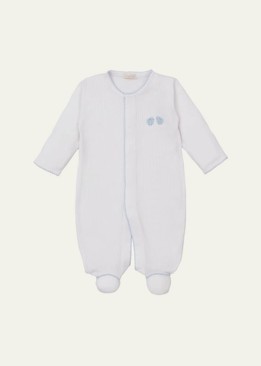 Kissy Kissy Boy's Premier Baa Baa Baby Sheep Embroidered Footie, Size Newborn-9M