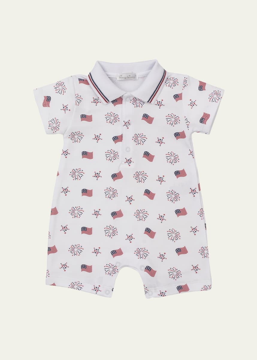 Kissy Kissy Boy's Bold Stripes and Bright Stars Short Playsuit, Newborn-18M