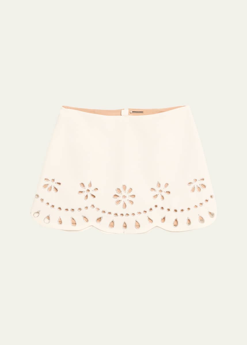 Alexis Etra Embellished Cut-Out Mini Skirt