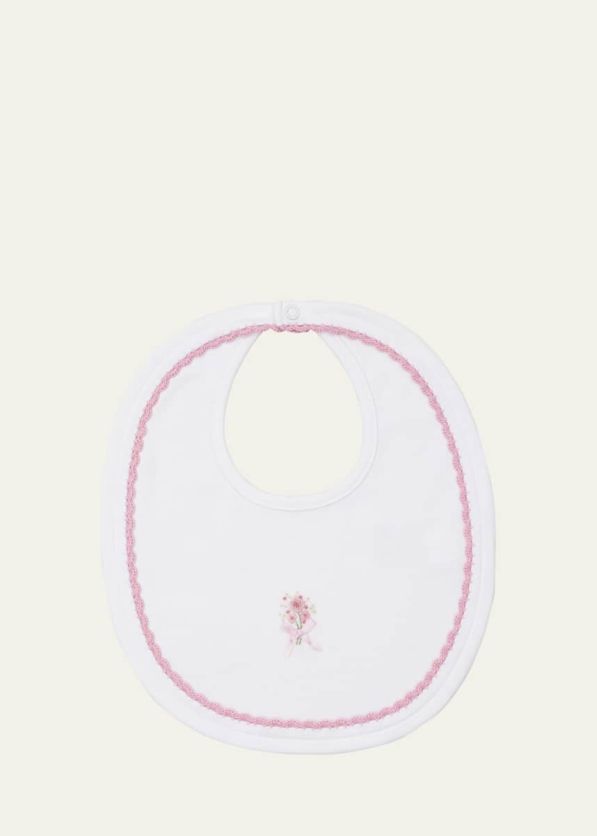 Kissy Kissy Girl's Premier Garden Bouquet Embroidered Bib