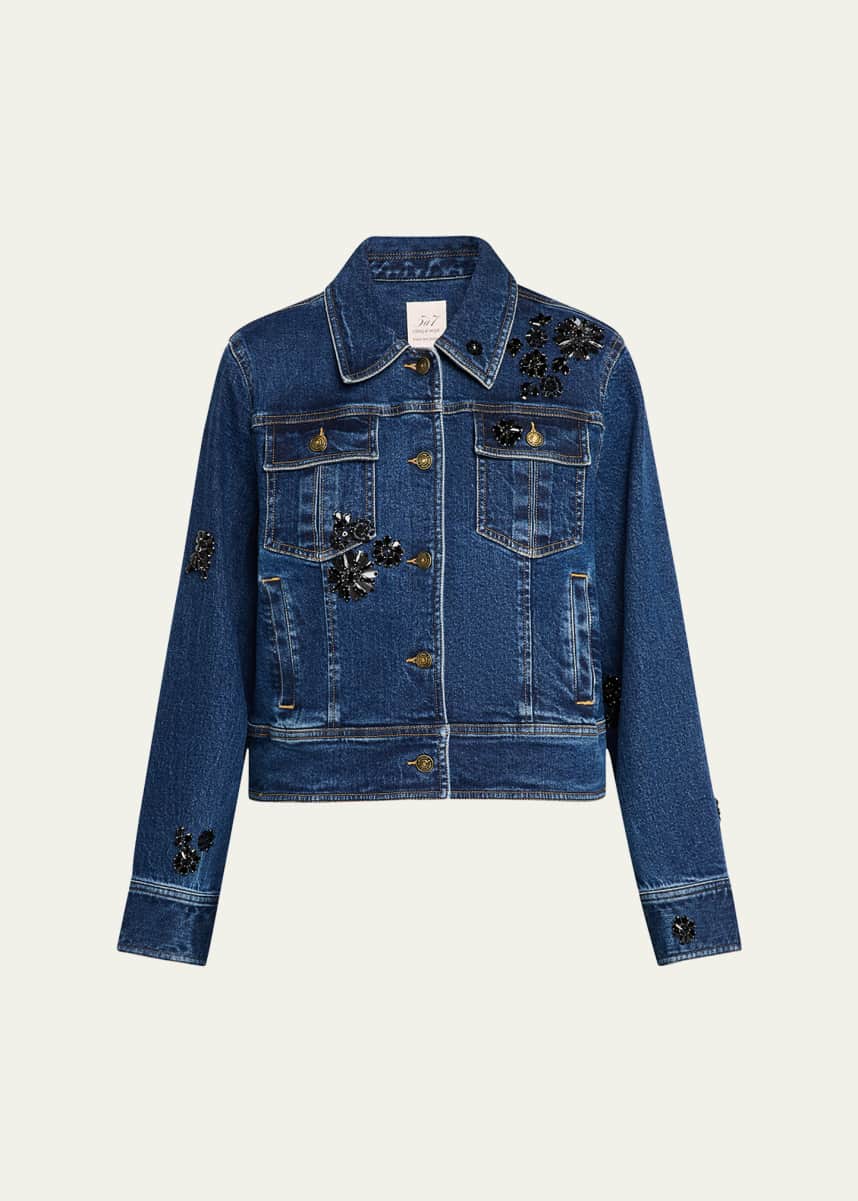 Cinq a Sept Riviera Crystal Denim Jacket