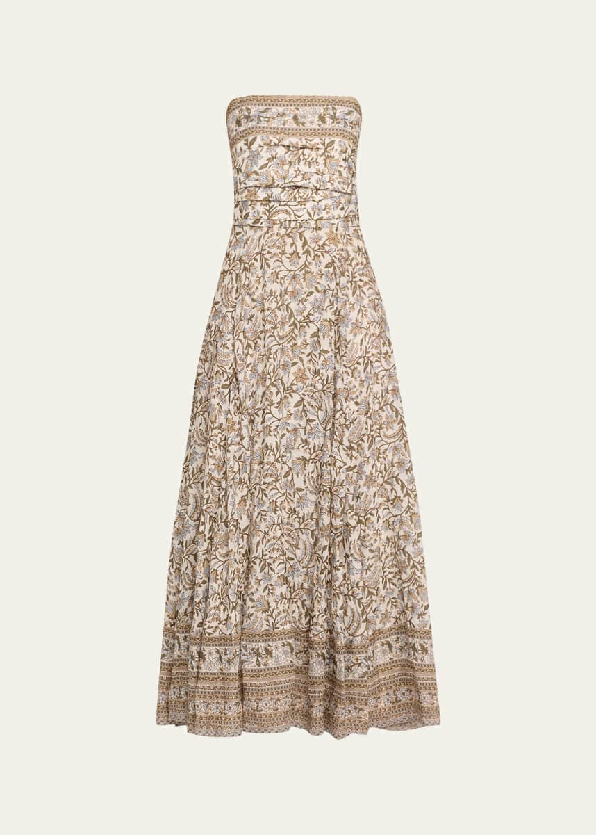 Veronica Beard Lana Floral Strapless Maxi Dress