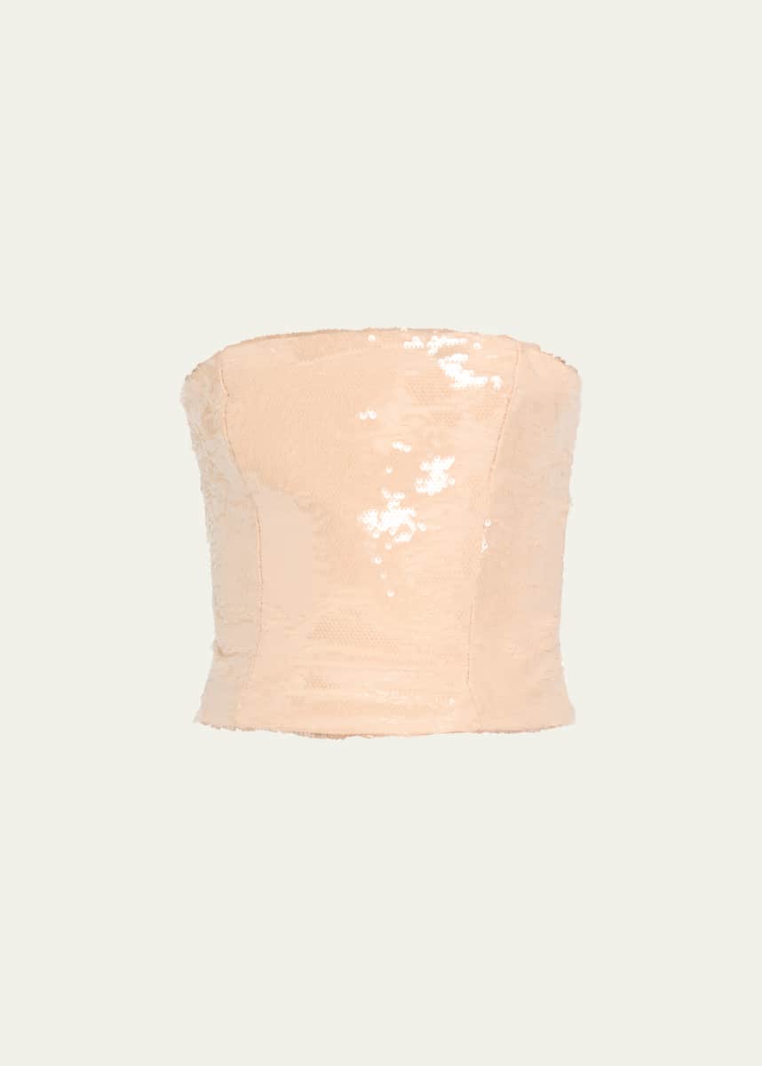 LaQuan Smith Sequin Corset Bustier Top