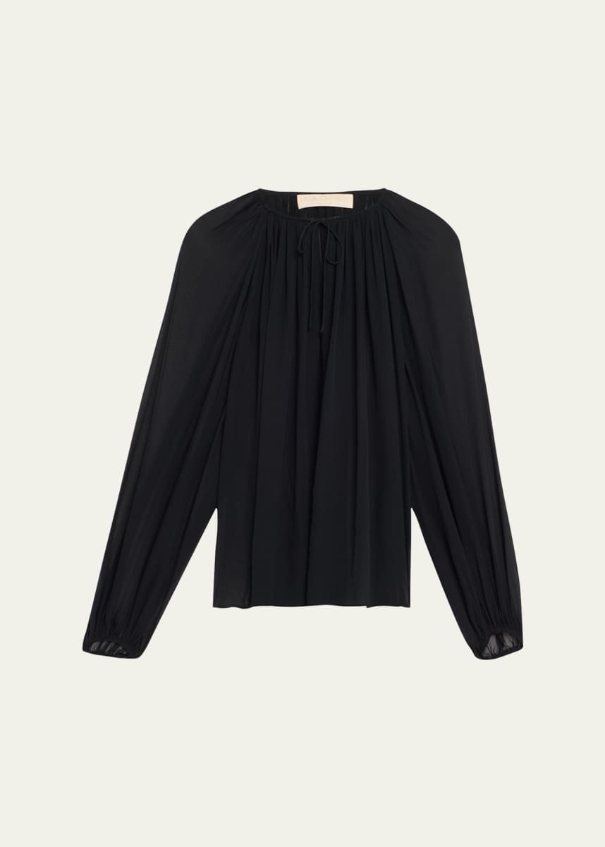 Ulla Johnson Safa Tie-Neck Silk Blouse
