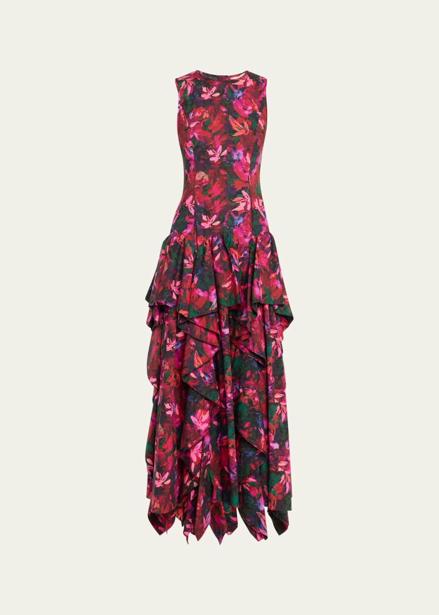 Ulla Johnson Mural Hibiscus Midi Dress