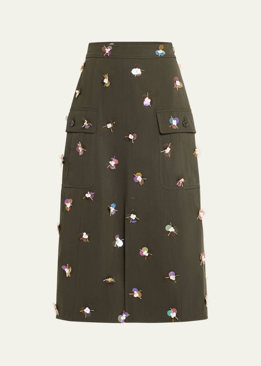 Ulla Johnson Rhodes Sequined Midi Skirt