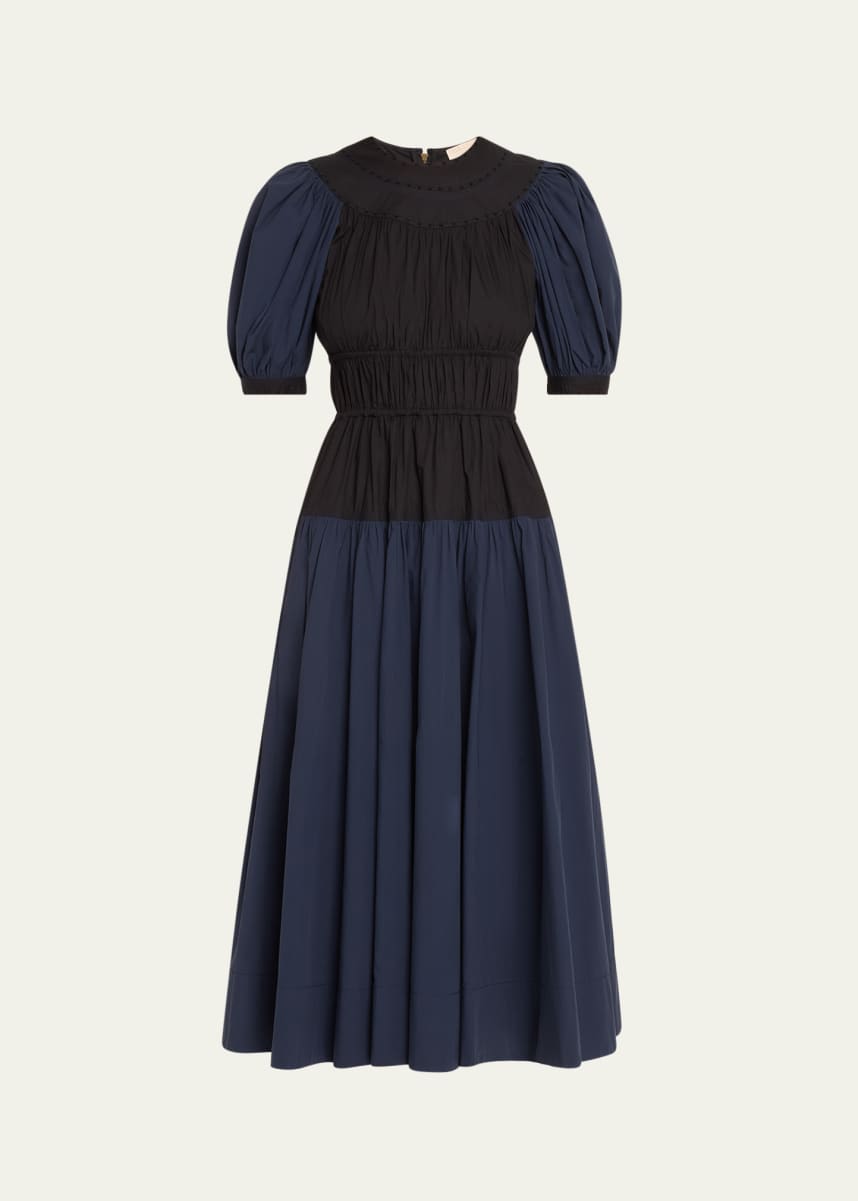 Ulla Johnson Marte Shirred Midi Dress