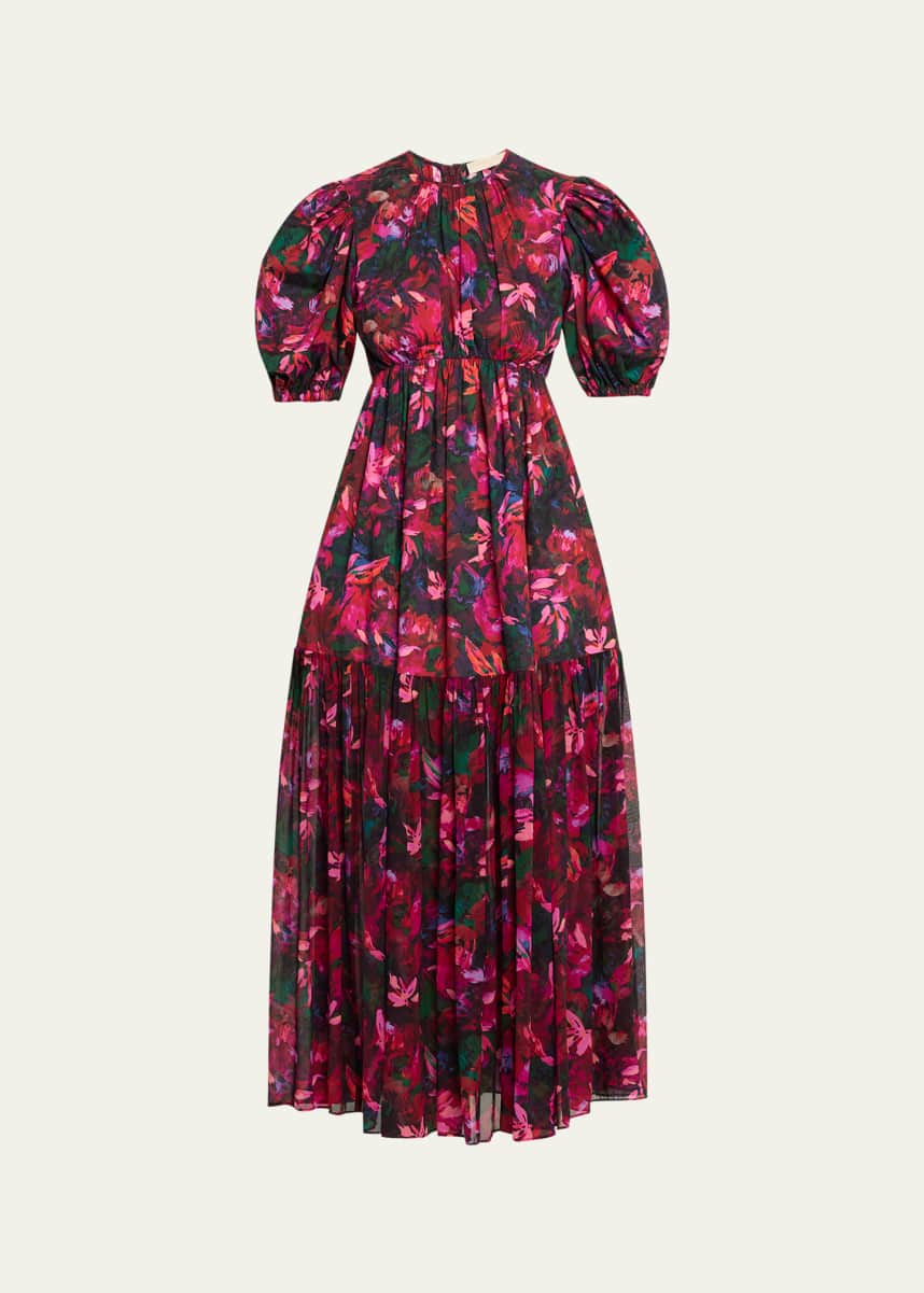 Ulla Johnson Collage Hibiscus Midi Dress