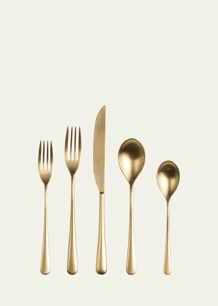 Mepra Neve Ice Gold 5-Piece Flatware Place Setting