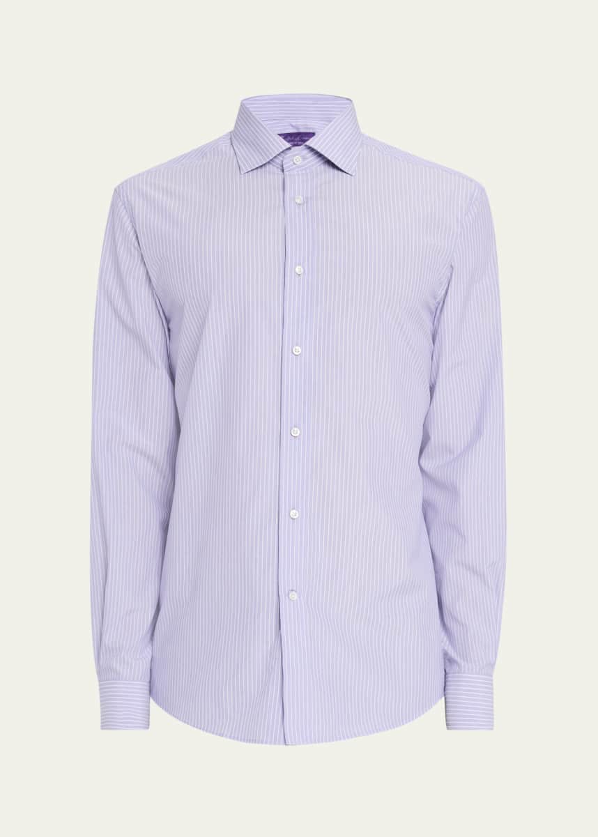 Ralph Lauren Purple Label Men's Aston End-on-End Striped Sport Shirt