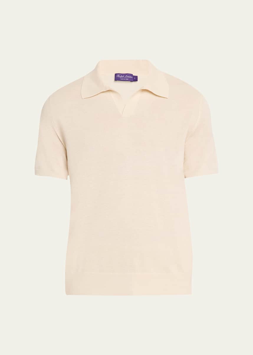 Ralph Lauren Purple Label Men's Johnny Collar 18-Gauge Polo Shirt