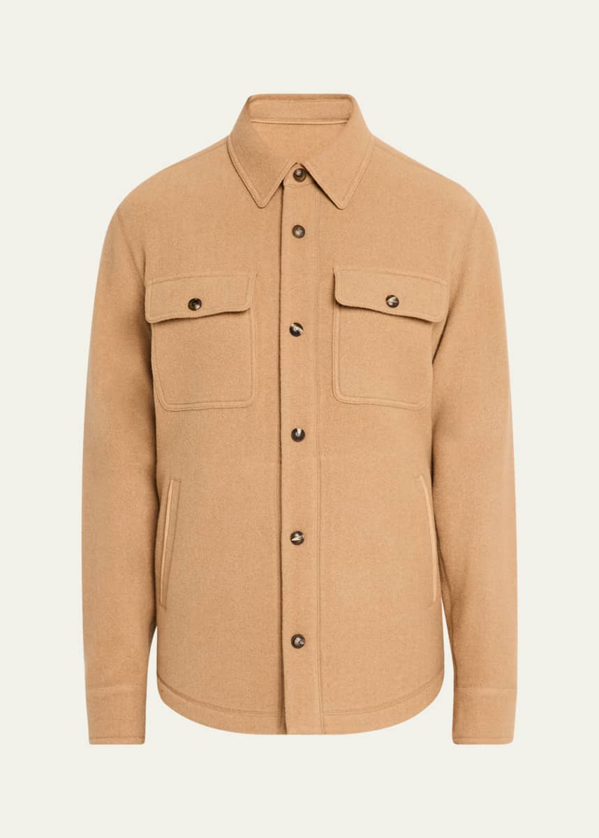 Ralph Lauren Purple Label Men's Brushed Wool-Cashmere Overshirt