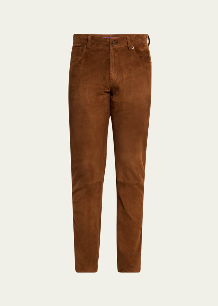 Ralph Lauren Purple Label Men's Suede Five-Pocket Pants