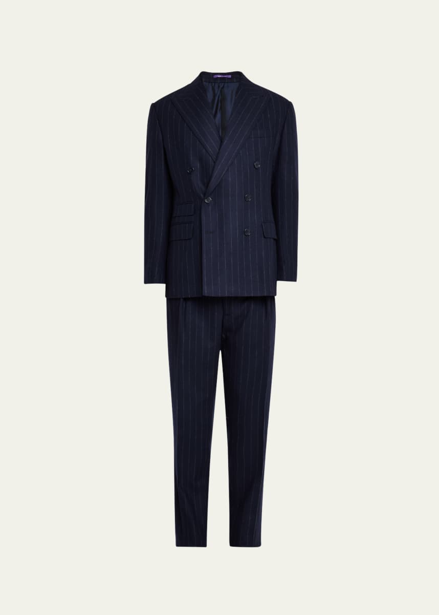 Ralph Lauren Purple Label Men's Kent Double-Breasted Flannel Suit