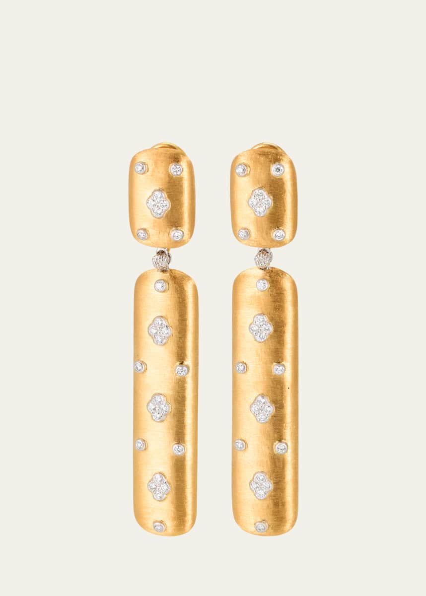 Buccellati Macri AB Convertible Drop Earrings in 18K Gold with Diamonds