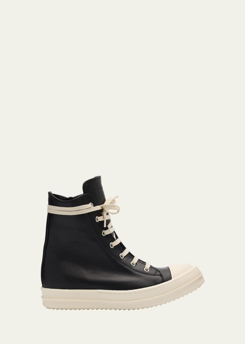 Rick Owens Scarpe High-Top Leather Sneakers