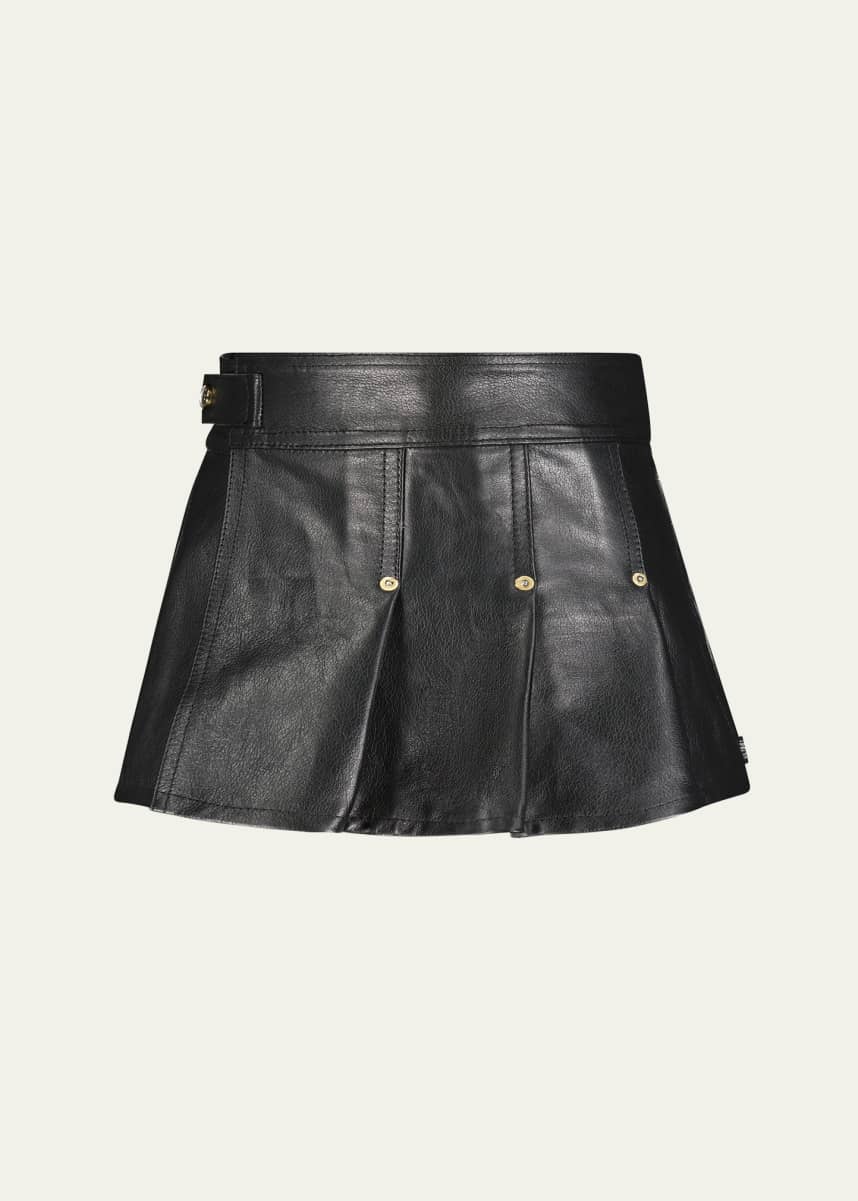 DL1961 Girl's Lola Leather Pleated Skirt, Size 10-16