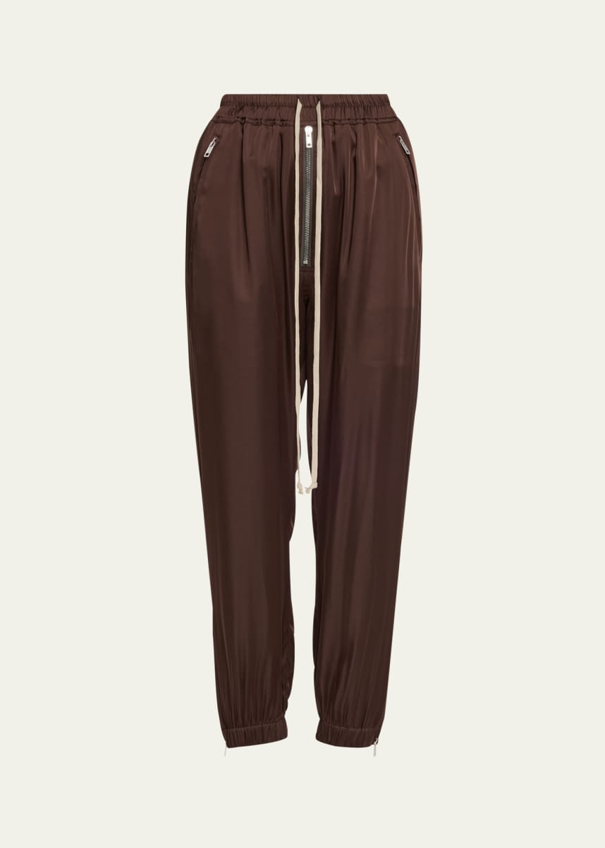 Rick Owens Track Drawstring Zip-Cuff Pants