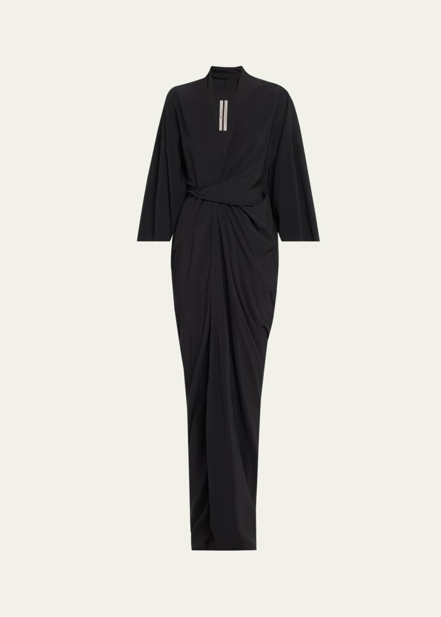 Rick Owens Wrap Silk-Blend Gown
