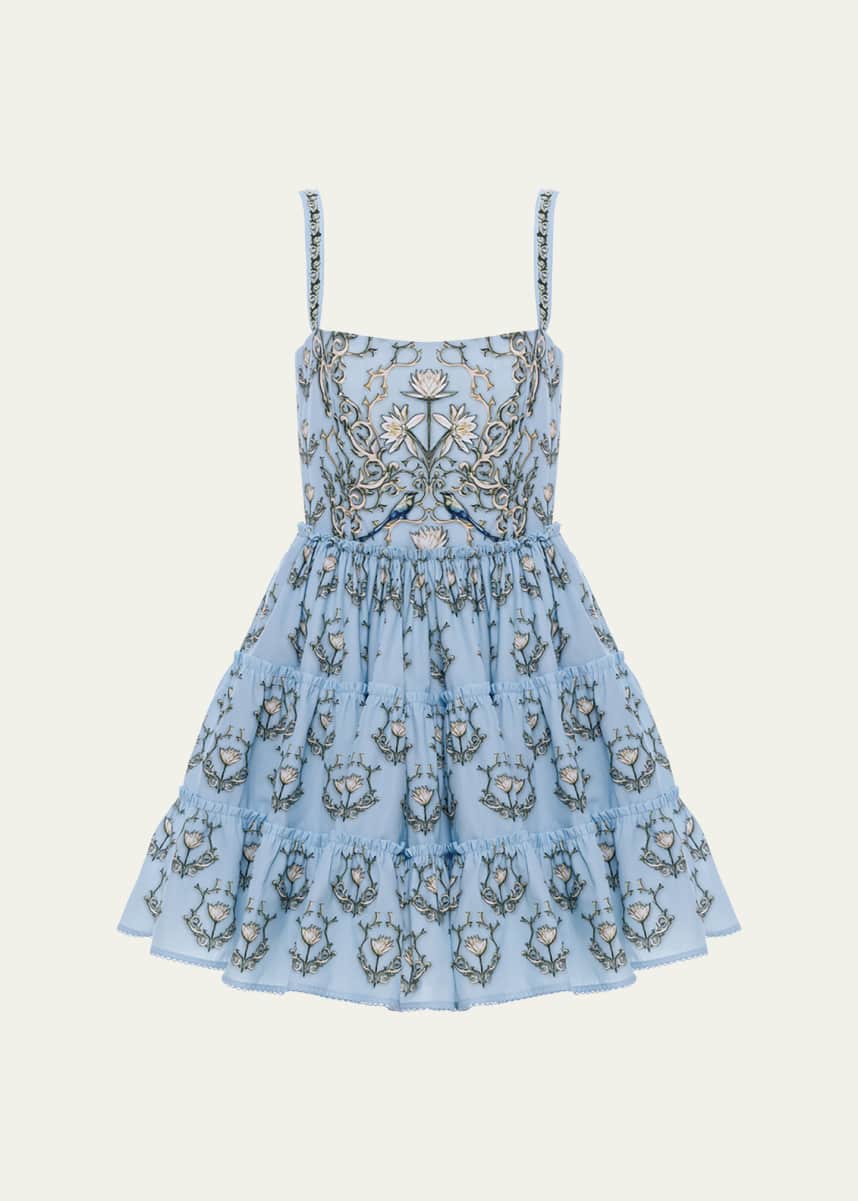 Agua by Agua Bendita Lima Soledad Tiered Mini Dress