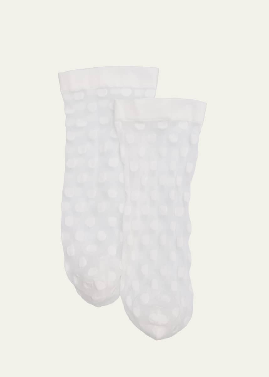 Wolford Dotted Sheer-Opaque Socks, 20 Denier