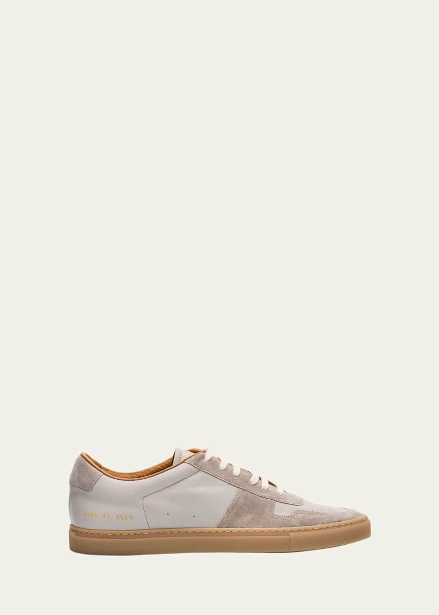 Common Projects Men's Bball Duo Leather and Suede Low-Top Sneakers