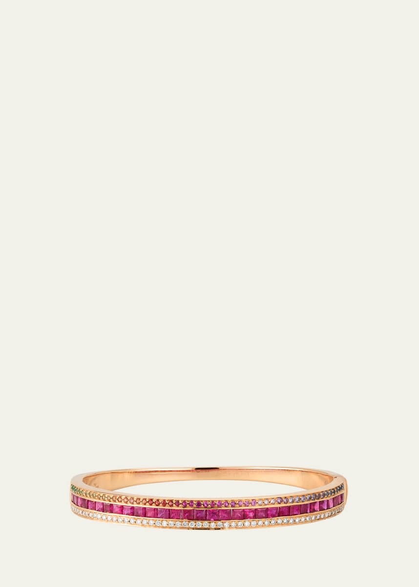 Alice Van Cal The Union Radiant Ruby Bracelet in 18K Rose Gold with Sapphires