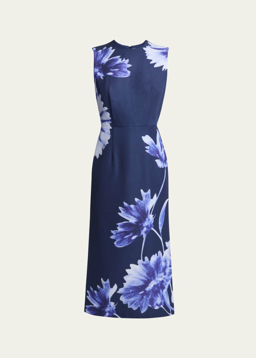 Erdem Floral Pencil Midi Dress