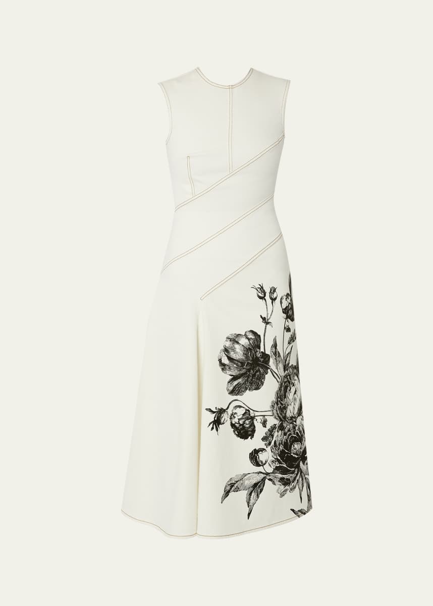 Erdem Floral Print Midi Dress