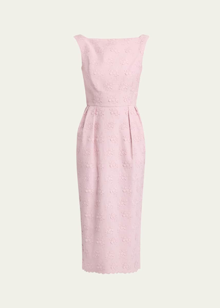 Erdem Floral Applique Pencil Midi Dress