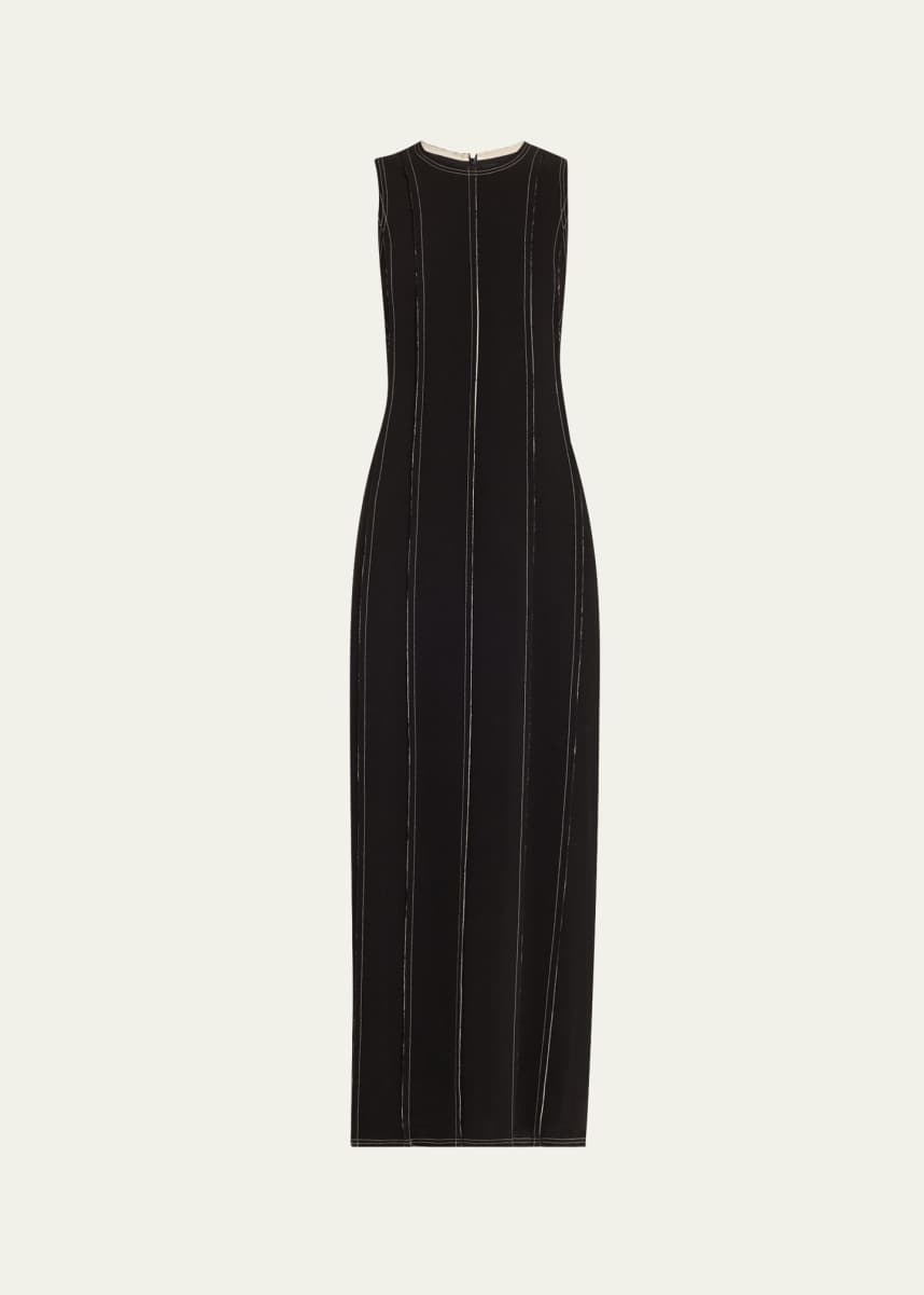 ASHLYN Rhett Long Contrast Topstitching Dress