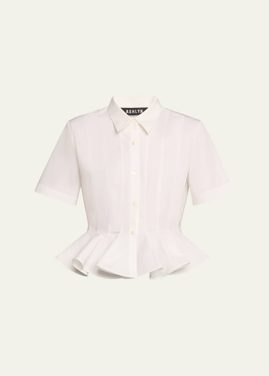 ASHLYN Lulu Half-Sleeve Peplum Blouse