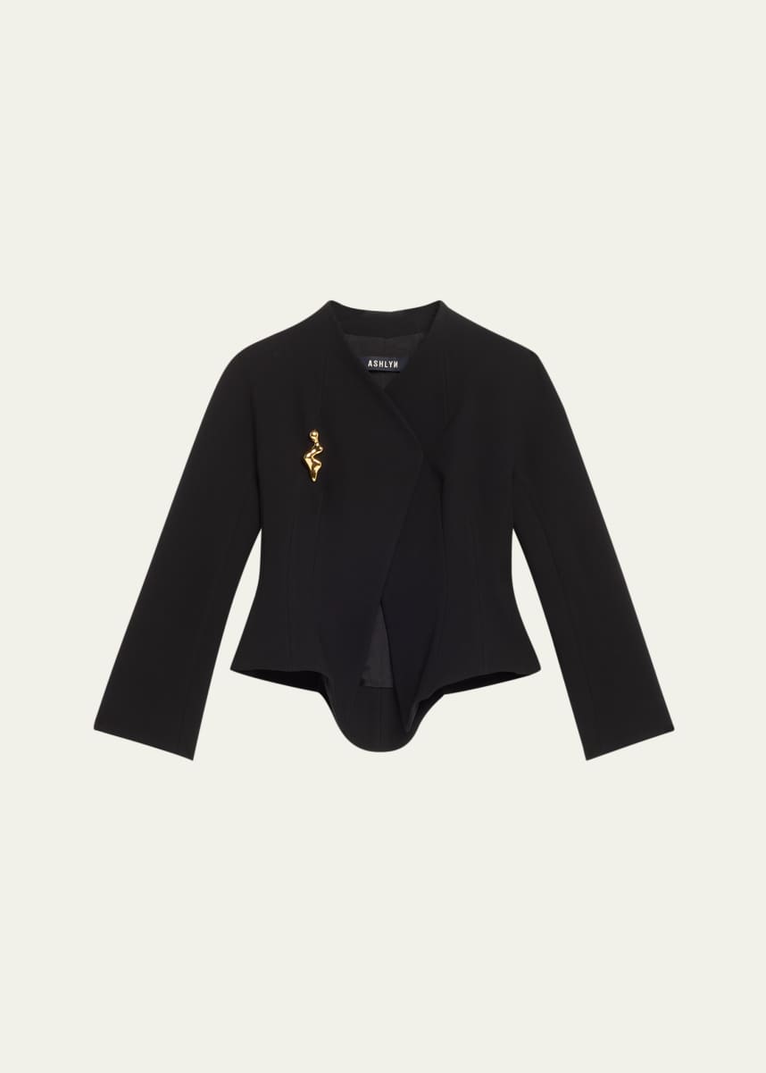 ASHLYN Prince V-Neck Asymmetric Jacket