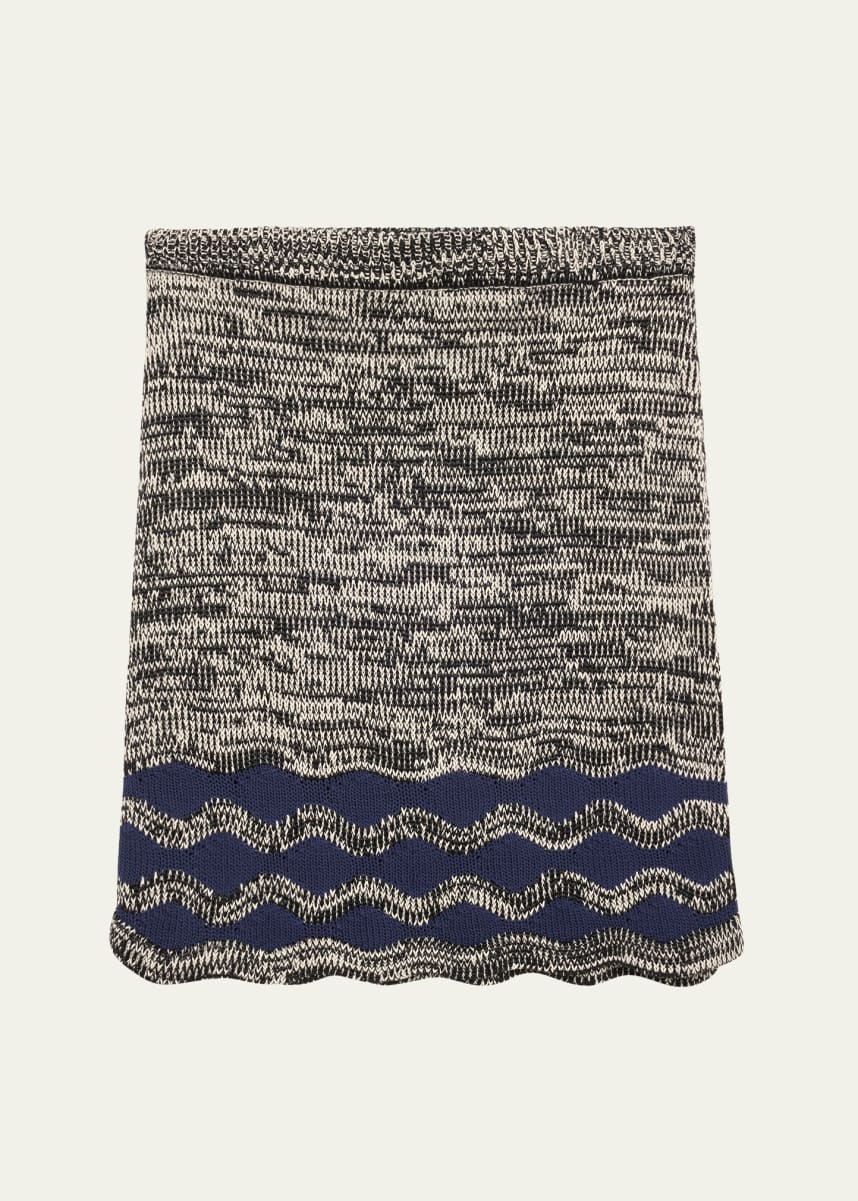 Wales Bonner Shade Knit Scallop Mini Skirt