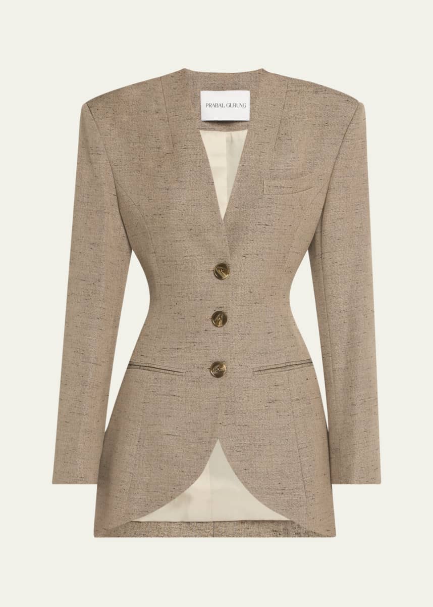 Prabal Gurung Sherwani Curved Hem Jacket