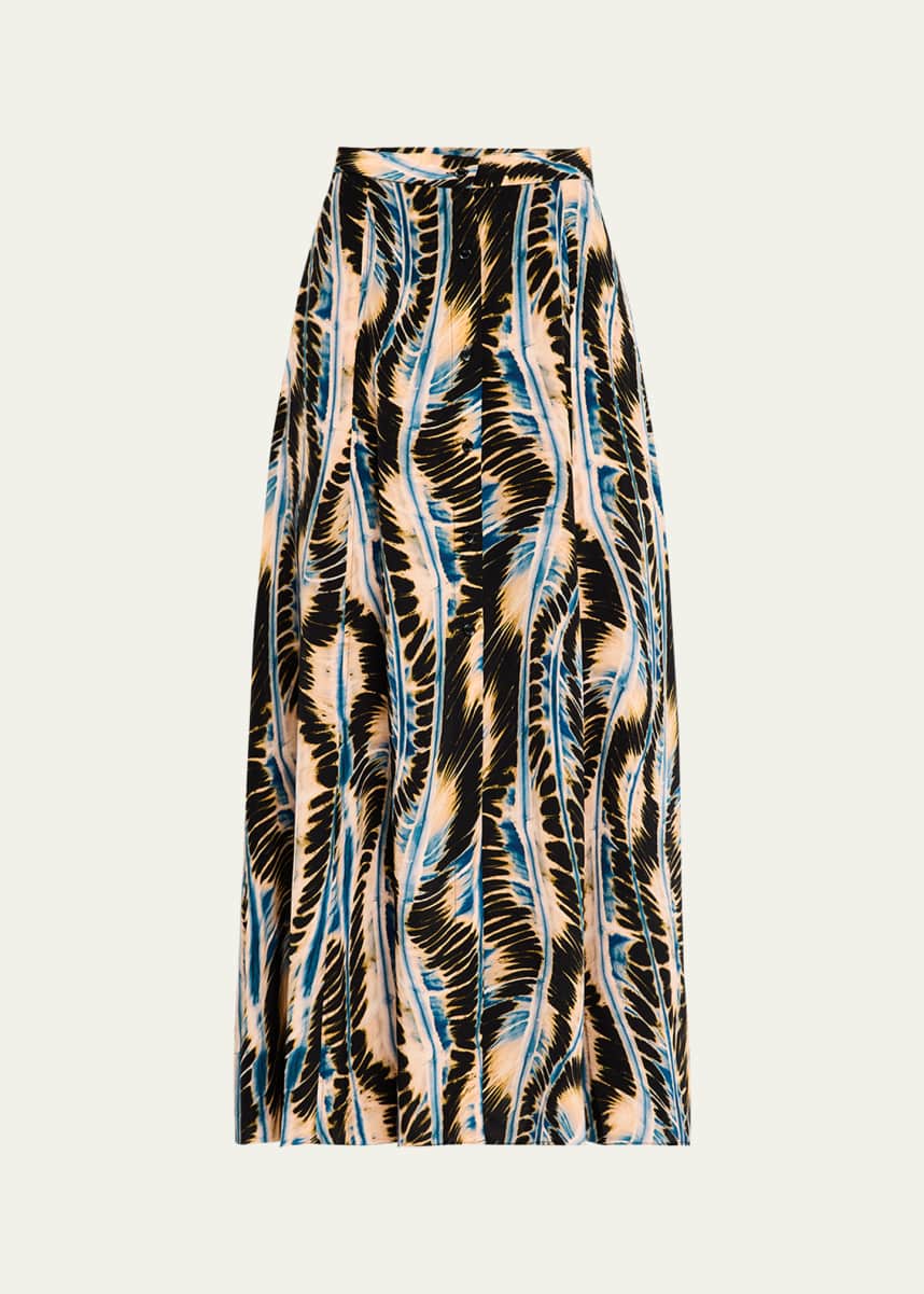 Ulla Johnson Rowan Button-Front Silk Skirt