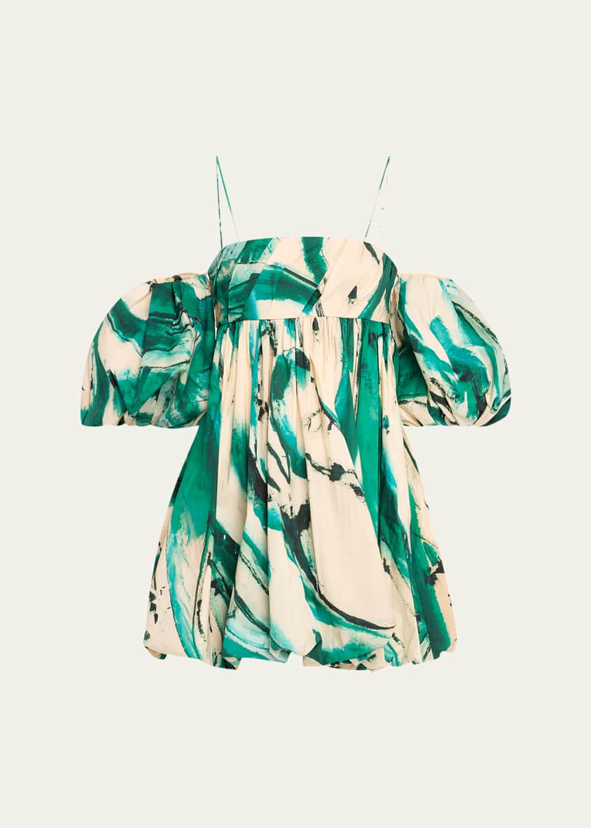 Ulla Johnson UJ x Lee Krasner Hartigan Portrait in Green Mini Dress