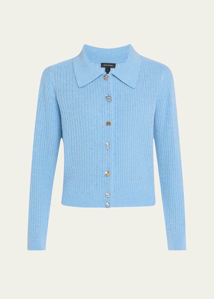Marc Jacobs Charm Wool-Cashmere Cable Knit Cardigan