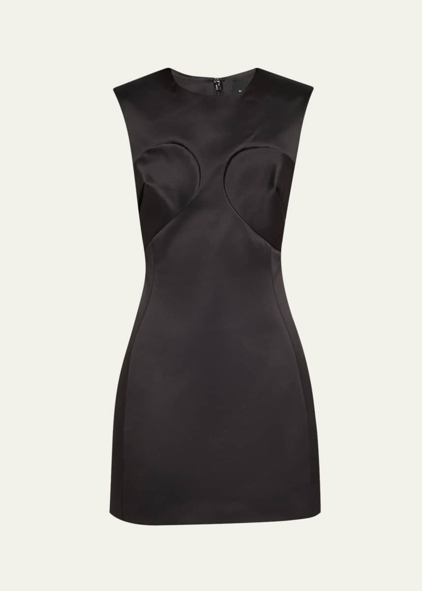 Marc Jacobs Seamed Up Satin Sleeveless Mini Dress