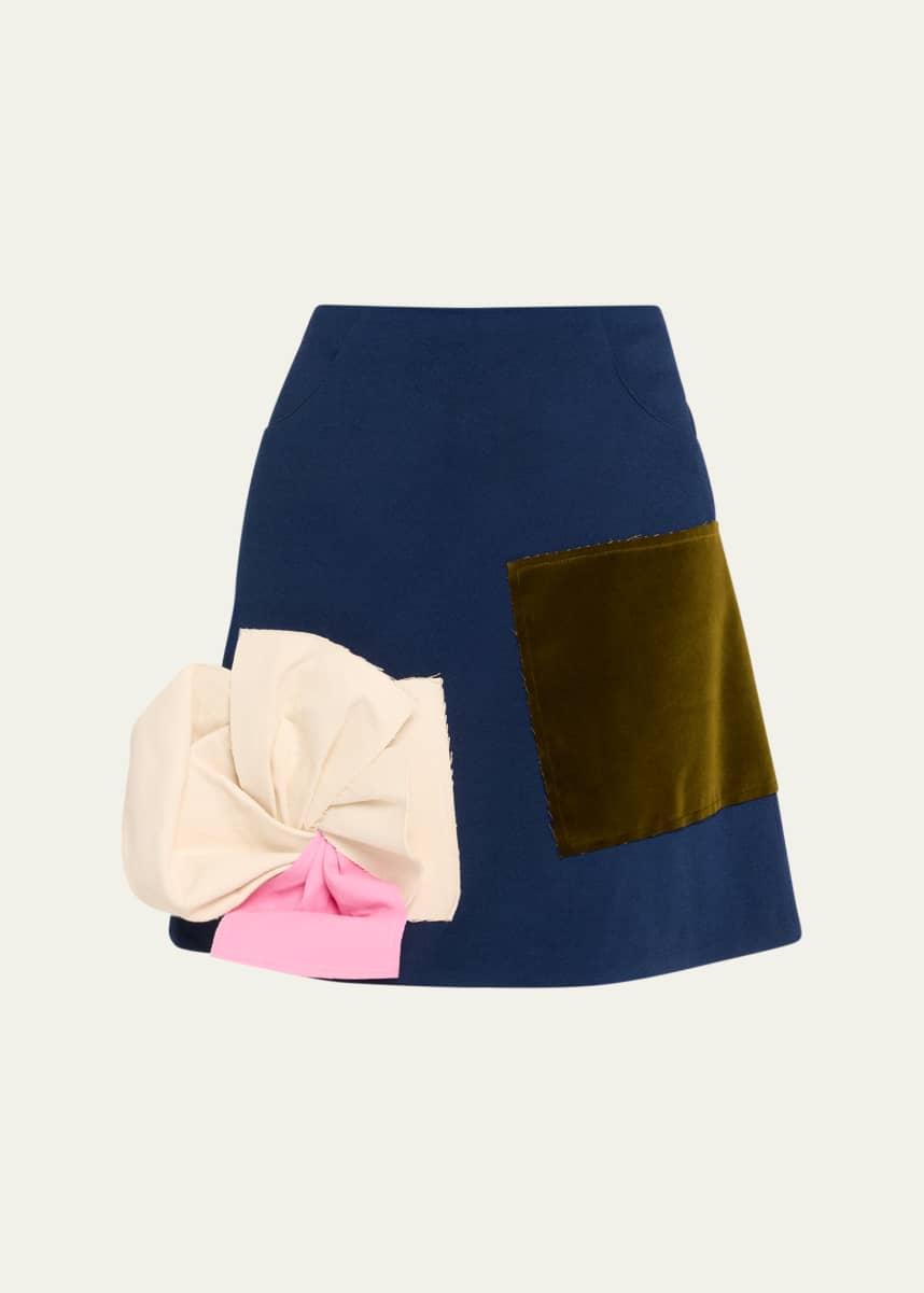 Zomer Marcel Flower Patch Denim Mini Skirt