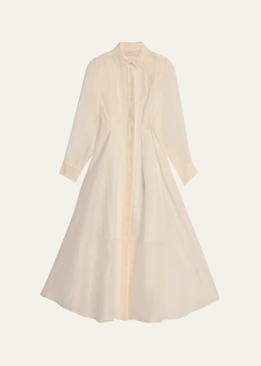 Zimmermann Illuminate Sheer Draped Shirtdress