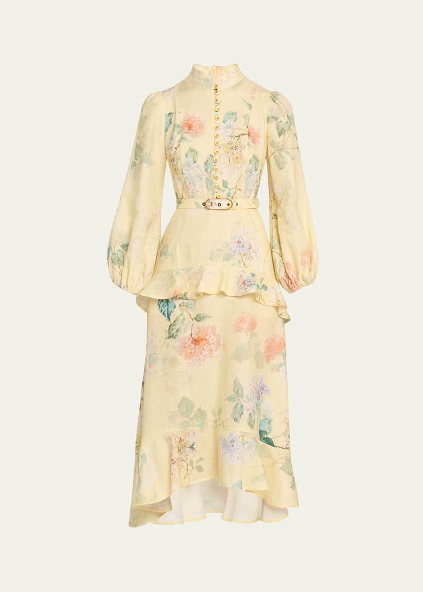 Zimmermann Illuminate Peplum Midi Dress