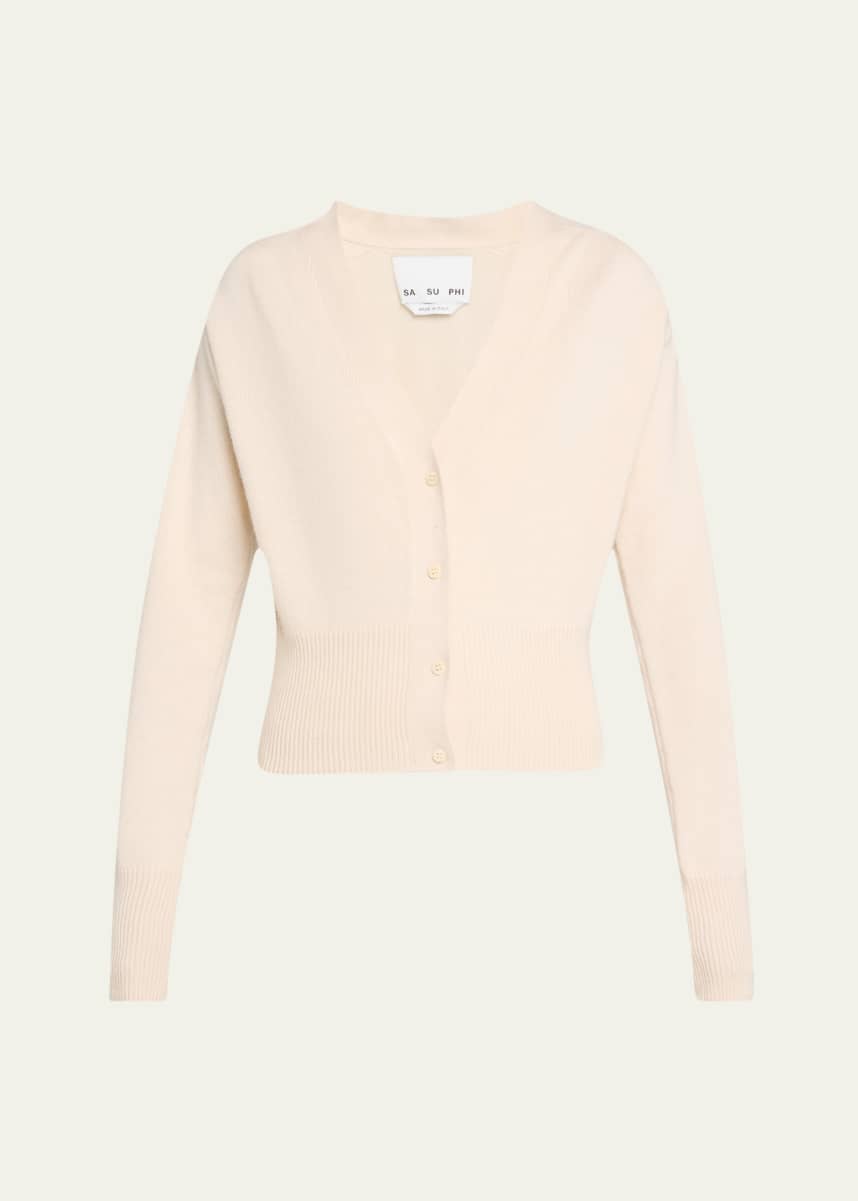 SaSuPhi Tailored V-Neck Cashmere Cardigan