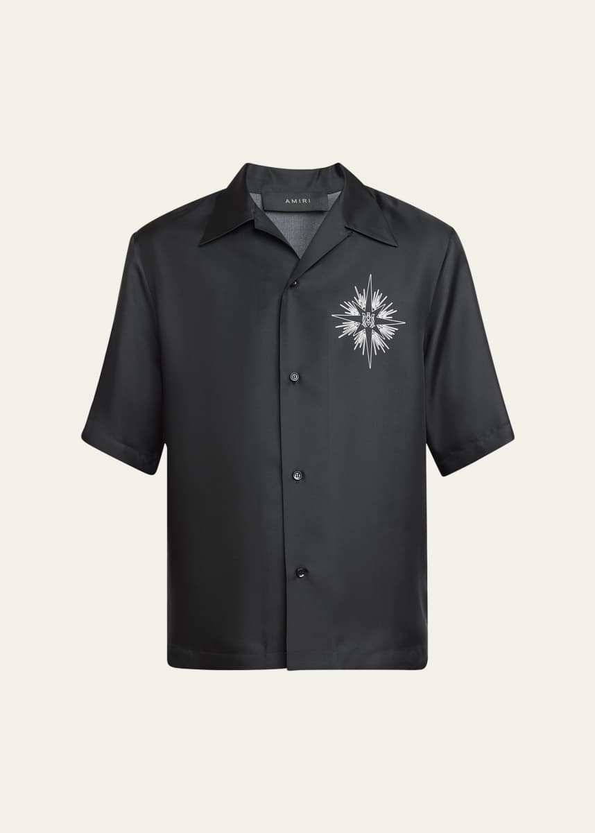 Amiri Men's Starburst Satin Camp Shirt