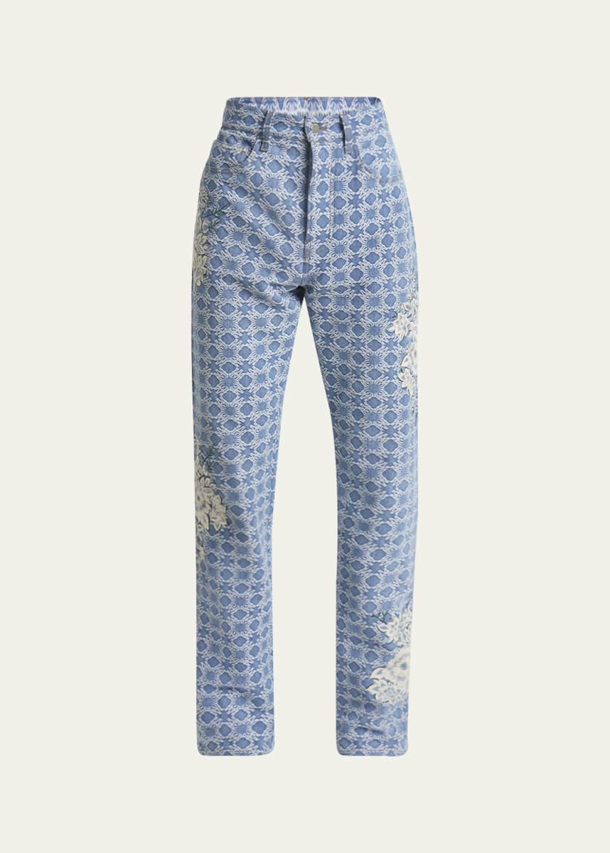 Amiri Men's Floral Embroidered MA Quad Jeans
