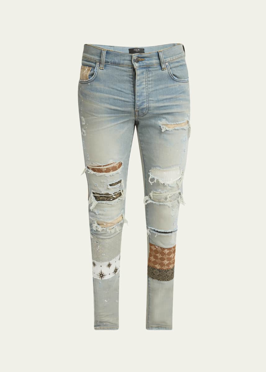 Amiri Men's MA Quad Art Patch Skinny Jeans