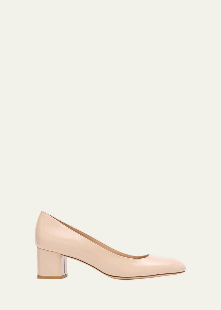 Stuart Weitzman Maeve Patent Block-Heel Pumps