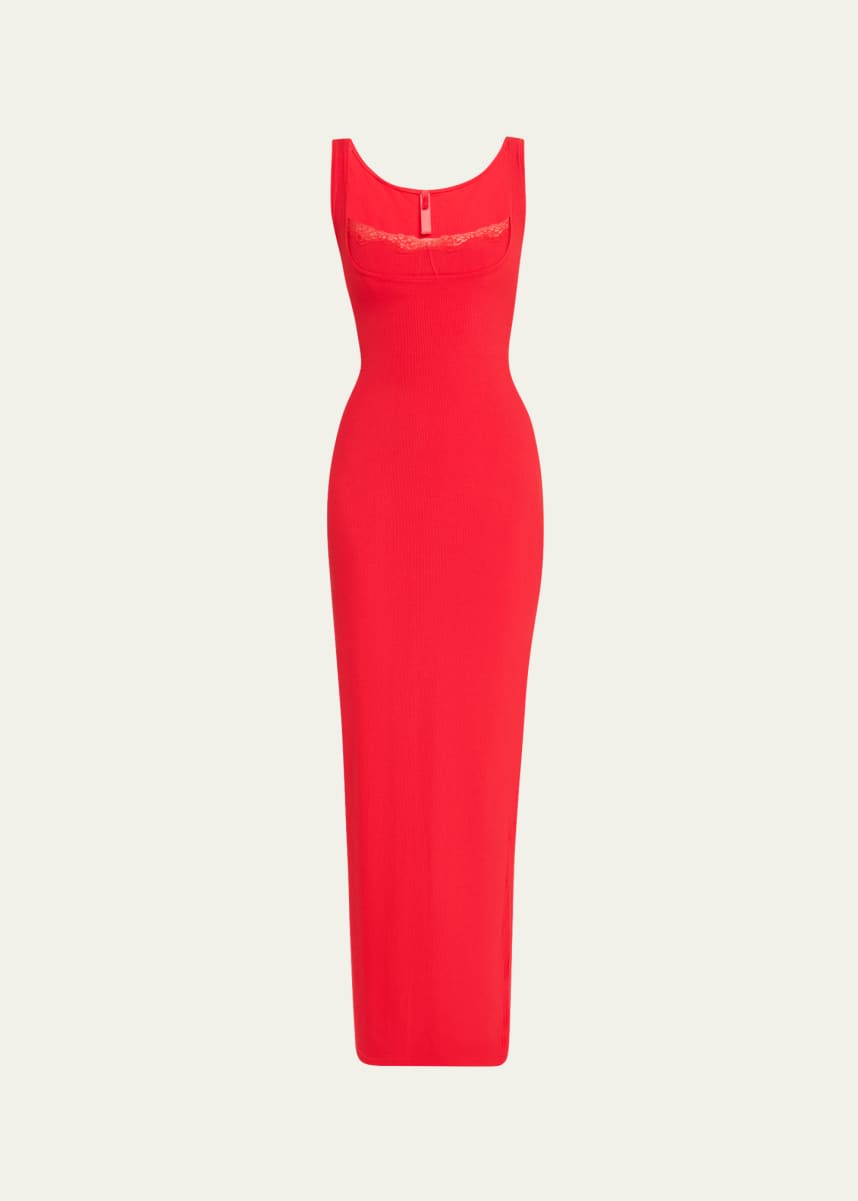 SKIMS Soft Lounge Lace-Trim Tank Dress