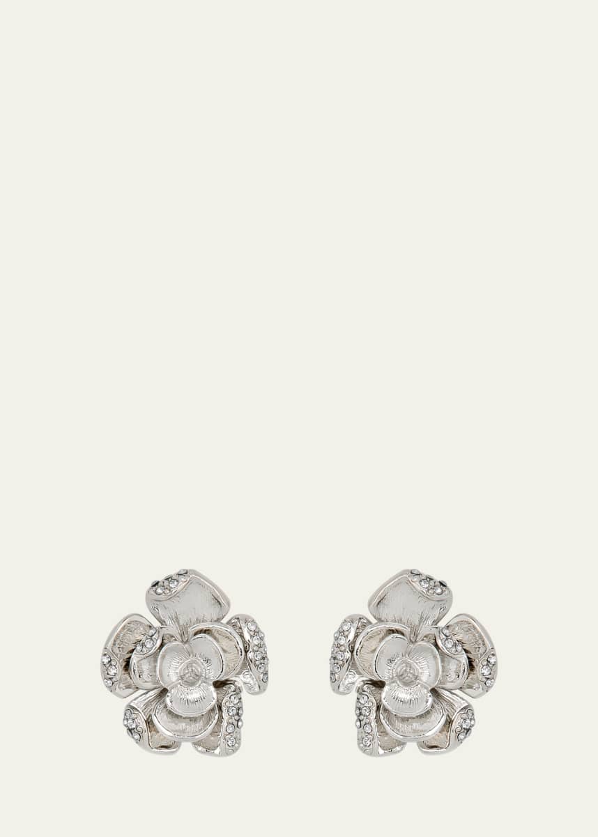 Oscar de la Renta Small Rose Earrings