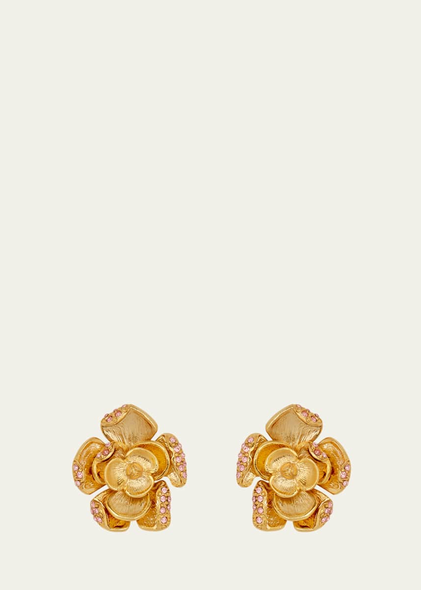 Oscar de la Renta Small Rose Earrings